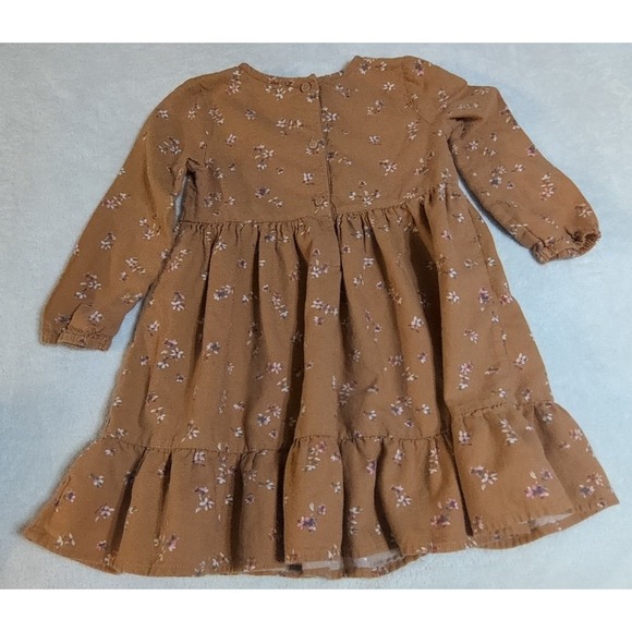 OshKosh B'gosh Floral Long Sleeve Dress Set 4T Navy Mustard Excellent 2pc Bundle - Picture 7 of 7